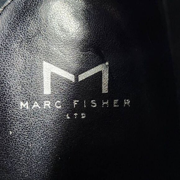Marc Fisher MlAlva bootie black croc embossed leather block heel size 9 - Picture 9 of 10